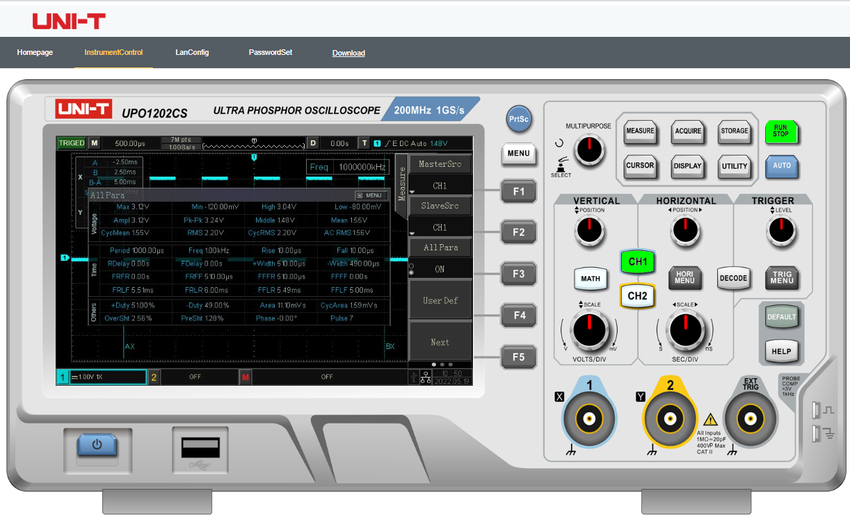 Цифровой осциллограф UPO1202CS